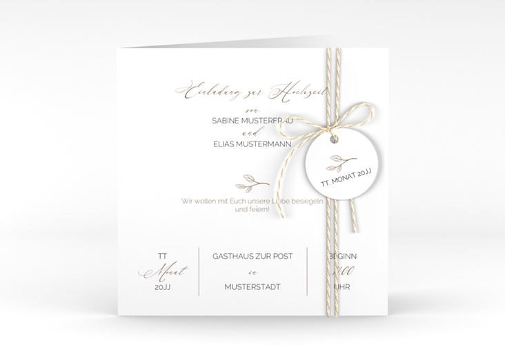 Hochzeitseinladung Plain quadr. Klappkarte