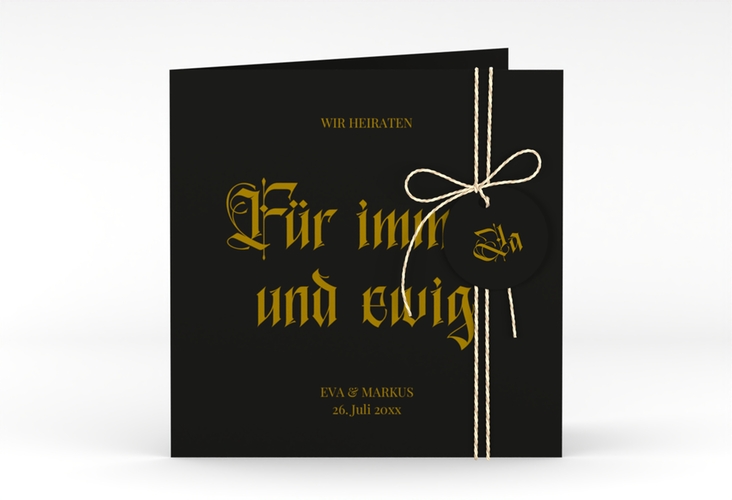 Hochzeitseinladung Gothic quadr. Klappkarte