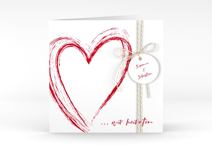 Hochzeitseinladung Liebe quadr. Klappkarte