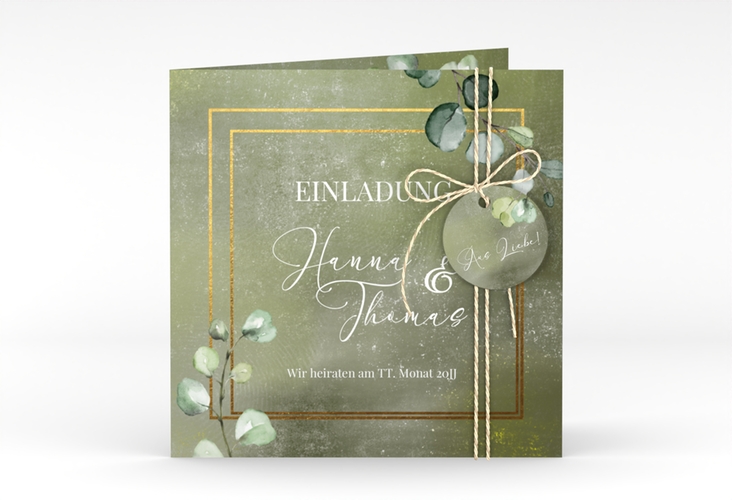 Hochzeitseinladung Jade quadr. Klappkarte