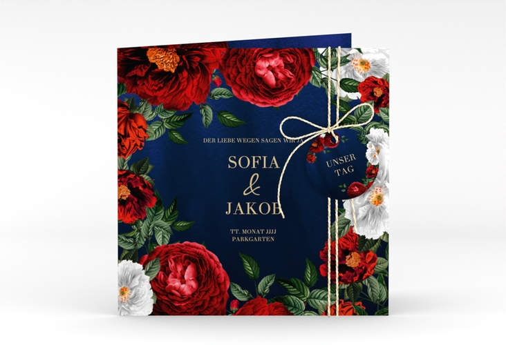 Einladungskarte Hochzeit Florista quadr. Klappkarte