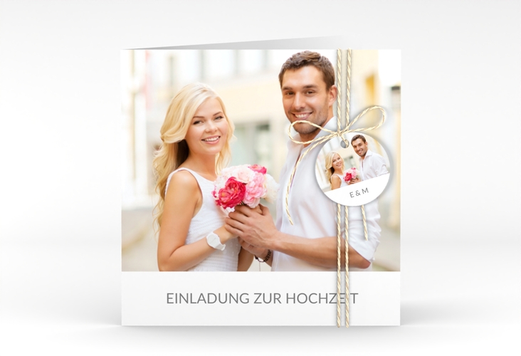 Hochzeitseinladung Vista quadr. Klappkarte weiss
