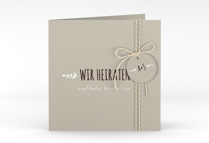 Hochzeitseinladung Eden quadr. Klappkarte weiss hochglanz