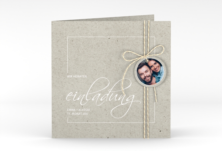 Hochzeitseinladung Simple Line quadr. Klappkarte