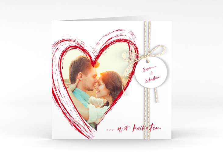 Hochzeitseinladung Liebe quadr. Klappkarte
