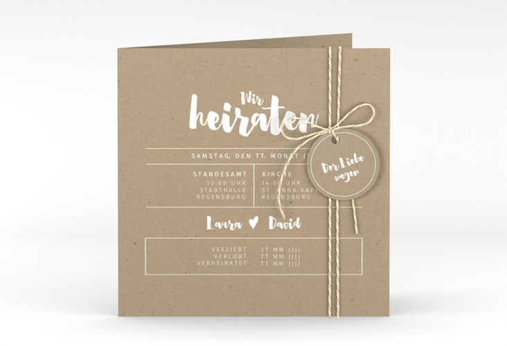 Hochzeitseinladung Letterbox quadr. Klappkarte