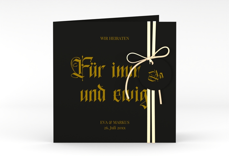 Hochzeitseinladung Gothic quadr. Klappkarte