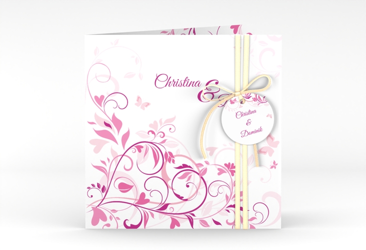 Hochzeitseinladung Lilly quadr. Klappkarte