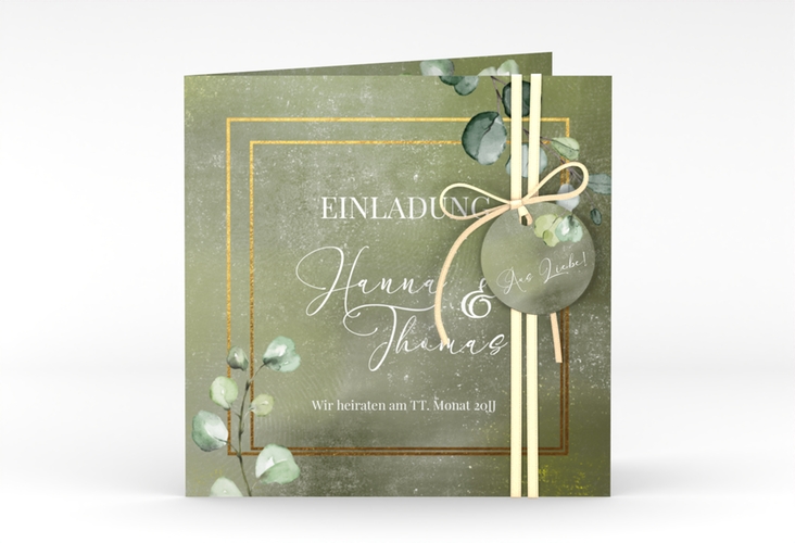 Hochzeitseinladung Jade quadr. Klappkarte