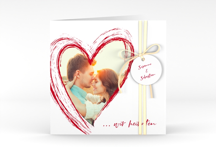 Hochzeitseinladung Liebe quadr. Klappkarte