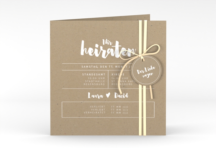 Hochzeitseinladung Letterbox quadr. Klappkarte