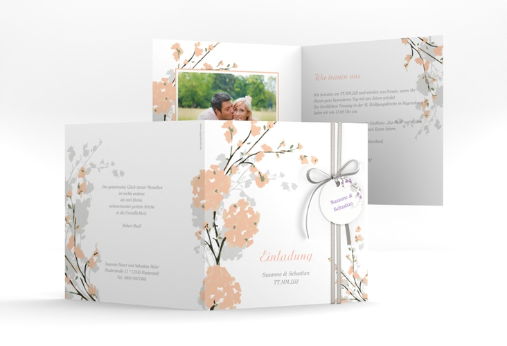 Hochzeitseinladung Salerno quadr. Klappkarte