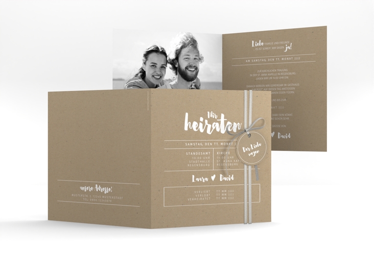 Hochzeitseinladung Letterbox quadr. Klappkarte