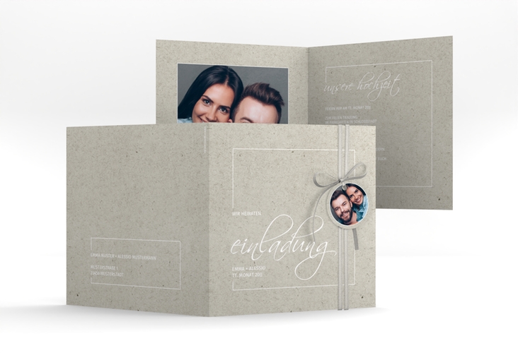 Hochzeitseinladung Simple Line quadr. Klappkarte