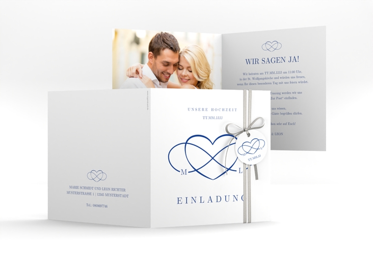 Hochzeitseinladung Infinity quadr. Klappkarte