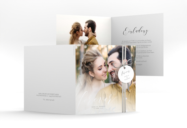 Hochzeitseinladung Promise quadr. Klappkarte