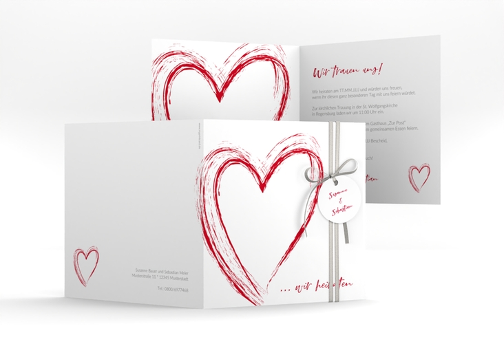 Hochzeitseinladung Liebe quadr. Klappkarte