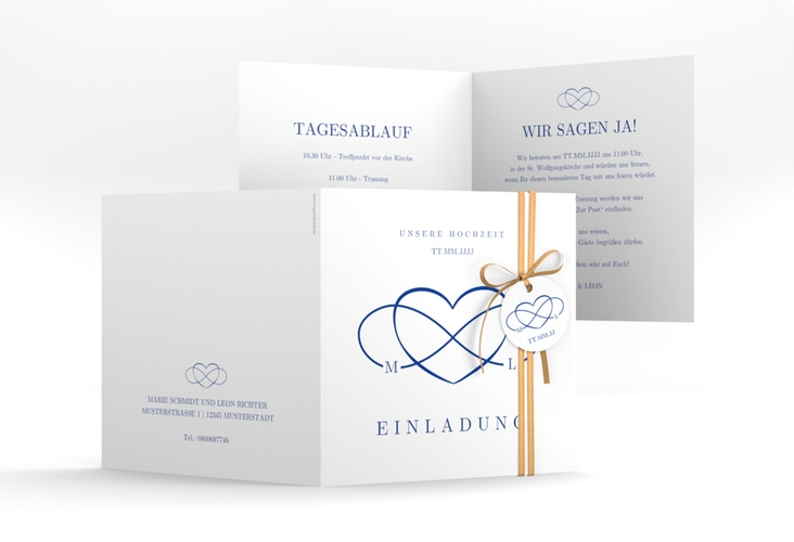 Hochzeitseinladung Infinity quadr. Klappkarte