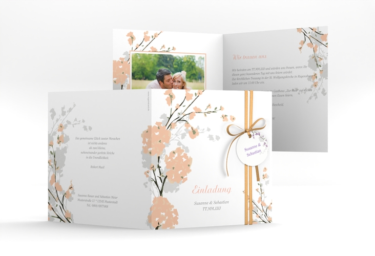 Hochzeitseinladung Salerno quadr. Klappkarte