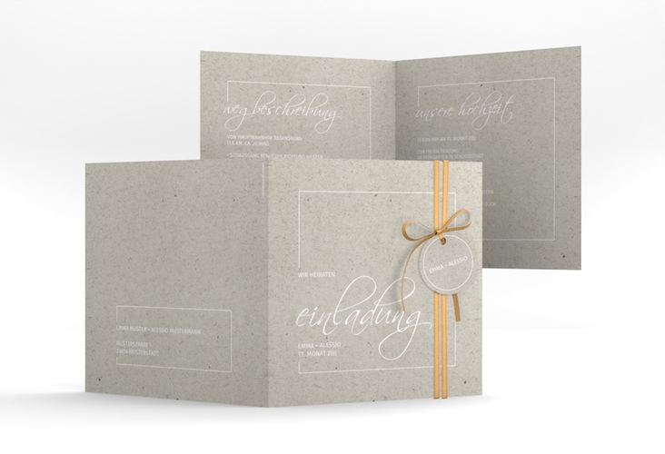 Hochzeitseinladung Simple Line quadr. Klappkarte