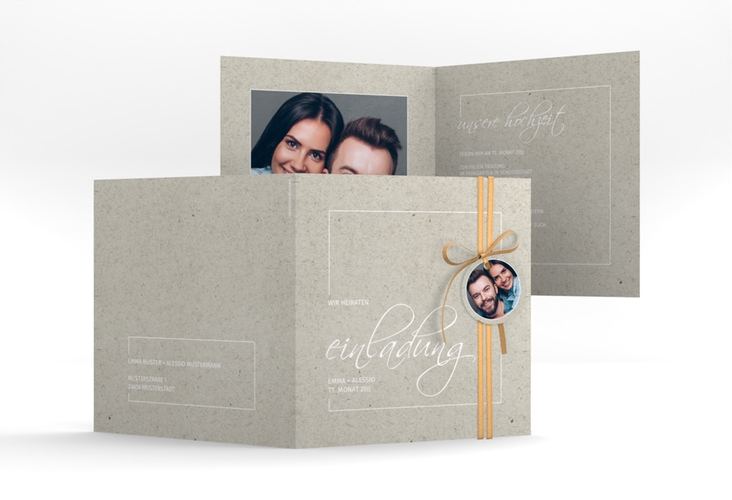 Hochzeitseinladung Simple Line quadr. Klappkarte