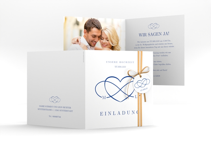 Hochzeitseinladung Infinity quadr. Klappkarte