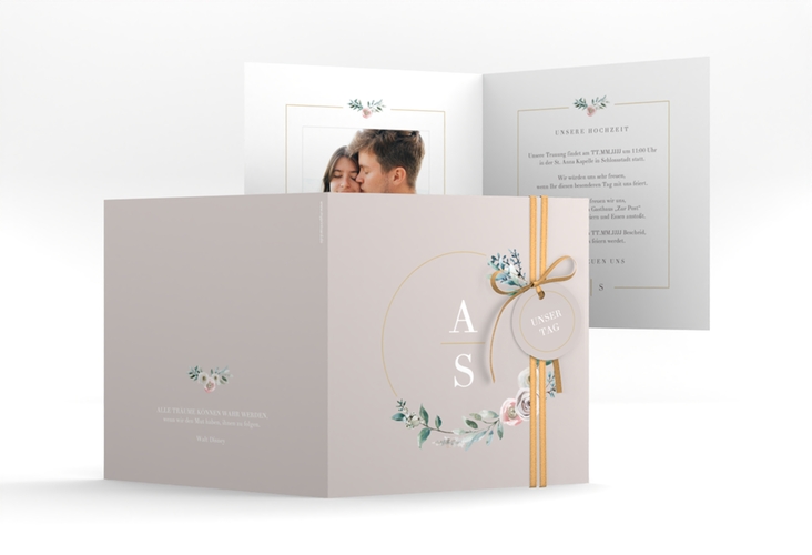 Hochzeitseinladung Symphonie quadr. Klappkarte