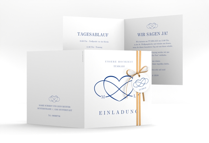 Hochzeitseinladung Infinity quadr. Klappkarte