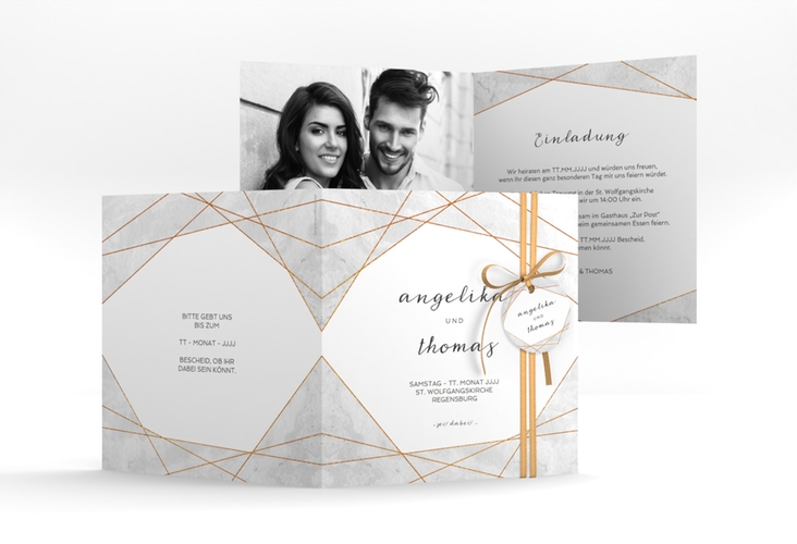 Hochzeitseinladung Asymmetry quadr. Klappkarte