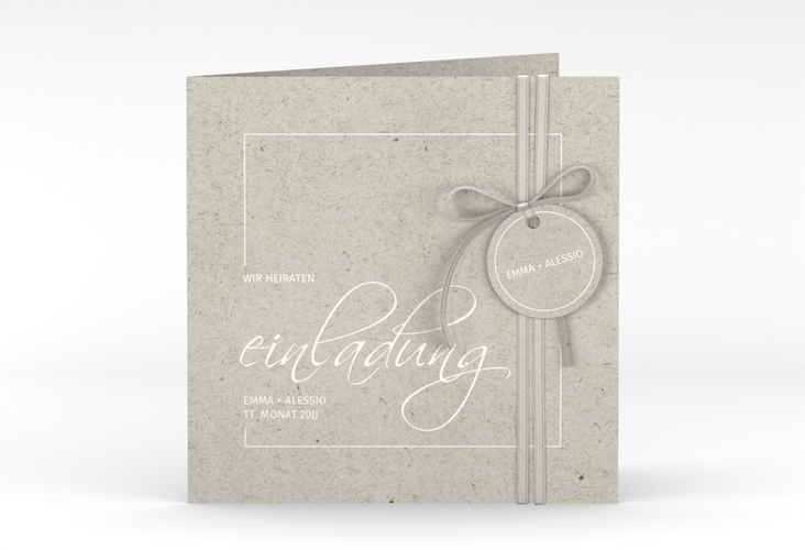 Hochzeitseinladung Simple Line quadr. Klappkarte
