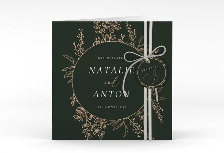 Hochzeitseinladung Herbs quadr. Klappkarte hochglanz