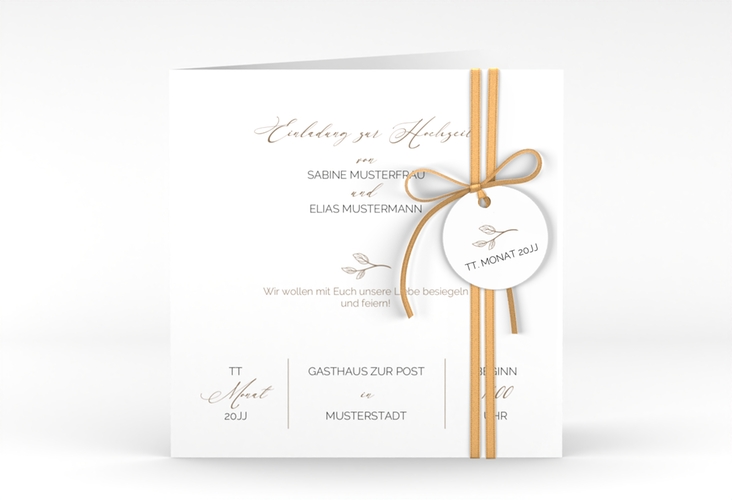 Hochzeitseinladung Plain quadr. Klappkarte
