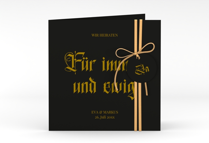 Hochzeitseinladung Gothic quadr. Klappkarte