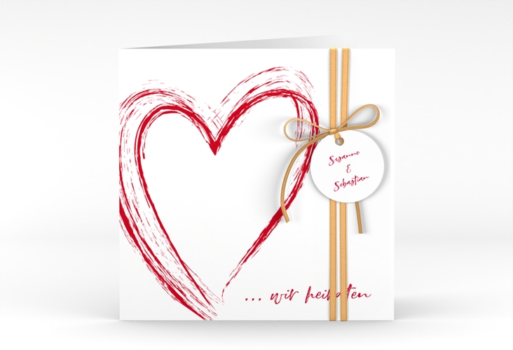 Hochzeitseinladung Liebe quadr. Klappkarte