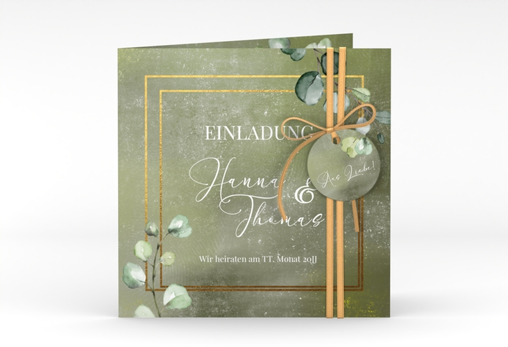 Hochzeitseinladung Jade quadr. Klappkarte