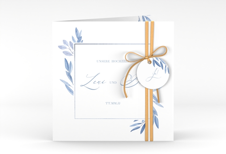 Hochzeitseinladung Classicblue quadr. Klappkarte