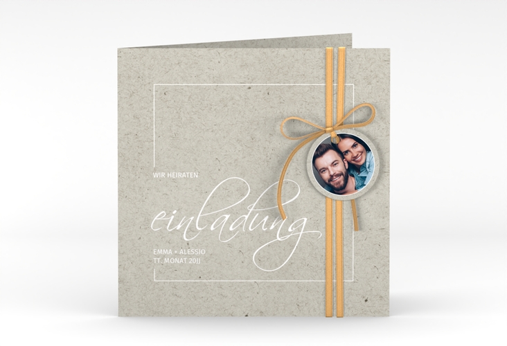 Hochzeitseinladung Simple Line quadr. Klappkarte
