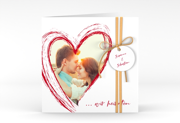 Hochzeitseinladung Liebe quadr. Klappkarte