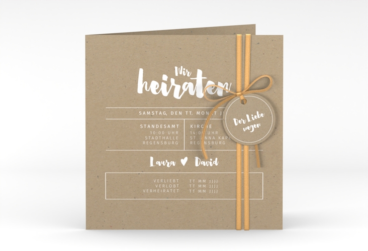 Hochzeitseinladung Letterbox quadr. Klappkarte