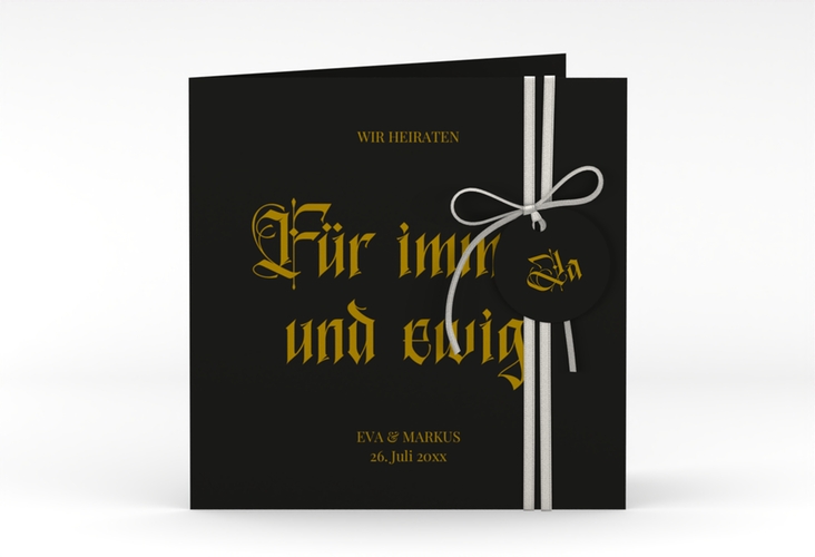 Hochzeitseinladung Gothic quadr. Klappkarte