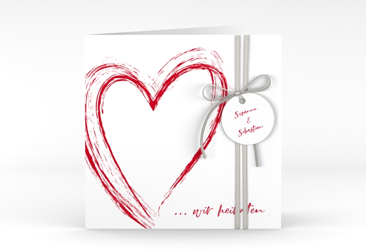 Hochzeitseinladung Liebe quadr. Klappkarte