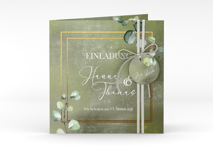 Hochzeitseinladung Jade quadr. Klappkarte