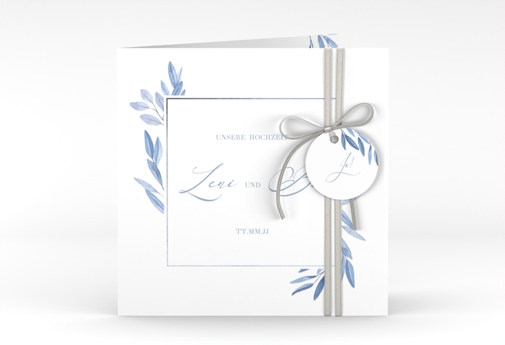 Hochzeitseinladung Classicblue quadr. Klappkarte