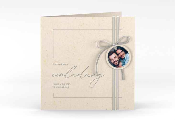 Hochzeitseinladung Simple Line quadr. Klappkarte hochglanz