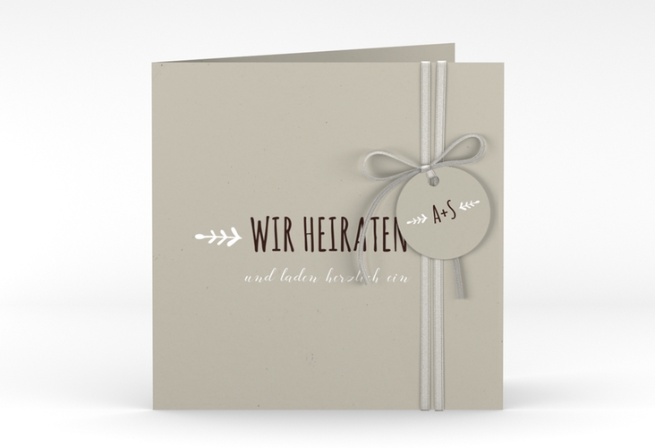 Hochzeitseinladung Eden quadr. Klappkarte weiss hochglanz