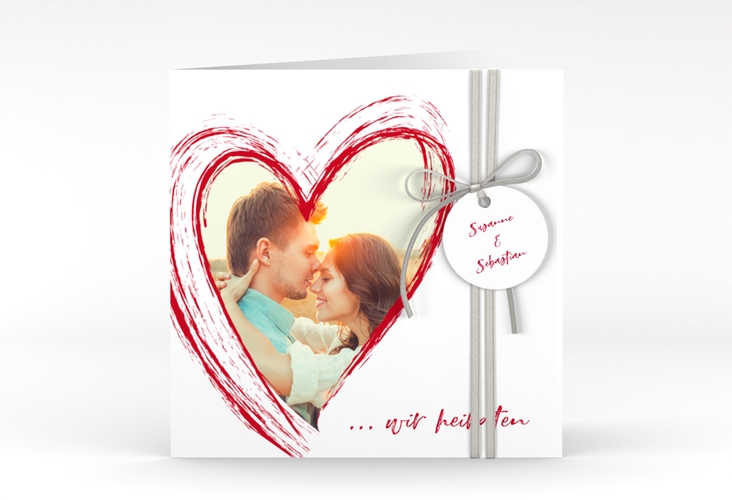 Hochzeitseinladung Liebe quadr. Klappkarte