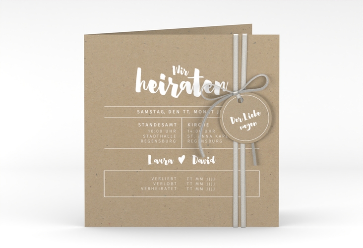 Hochzeitseinladung Letterbox quadr. Klappkarte