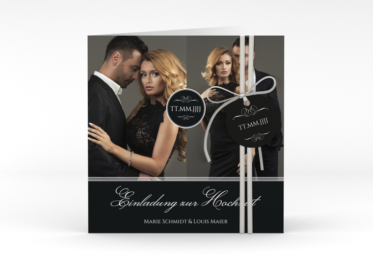 Hochzeitseinladung Elegancy quadr. Klappkarte