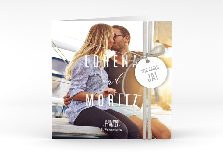 Hochzeitseinladung Memory quadr. Klappkarte