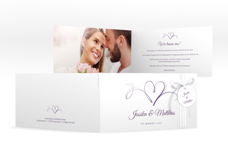 Hochzeitseinladung Envie lange Klappkarte quer